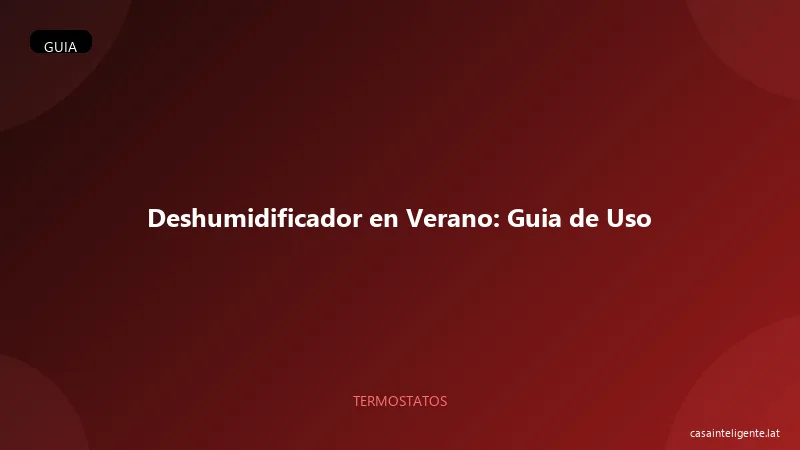 Deshumidificador en Verano: Guia de Uso