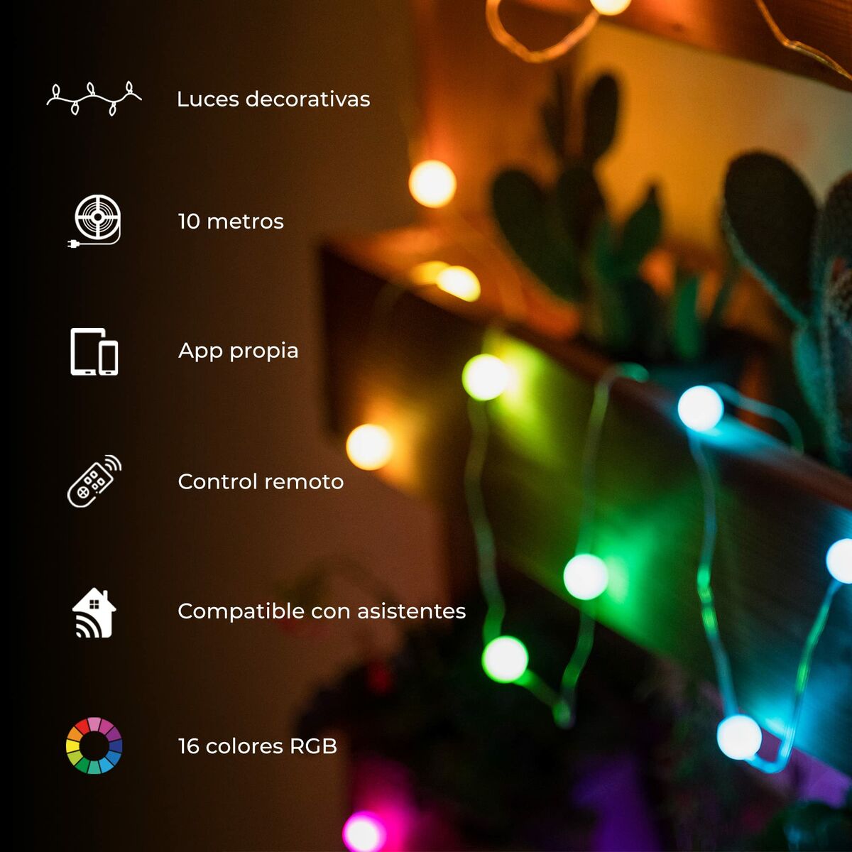 Tira LED RGB 5m Sincronizada Música WiFi - Vista 6